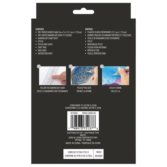 5" x 7" Cocktail Sloth Wood Plank Diamond Art Kit by Make Market®